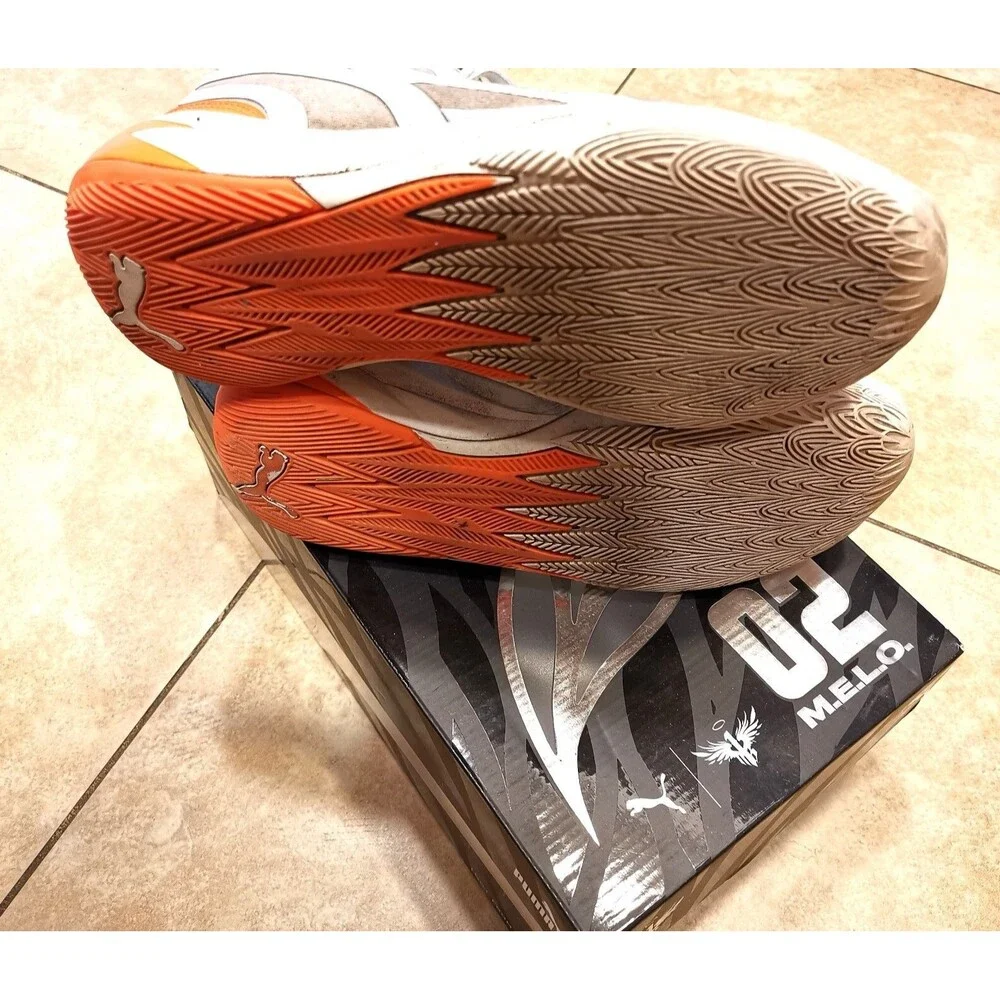 Puma MB.02 JR Platinum Gray Ultra Orange Size 7 Style 378358-02 come in box